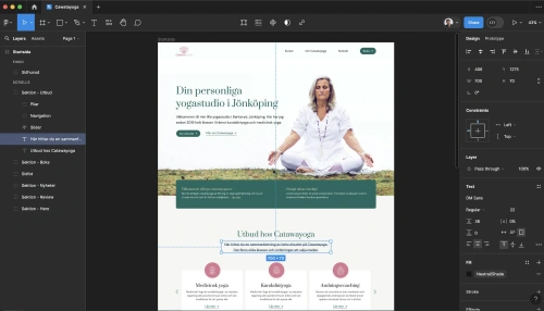 Bild inifrån webbdesignprogrammet Figma