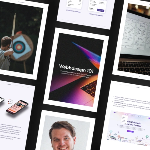 Omslag och sidor från e-boken Webbdesign 101 skapad av Balowie
